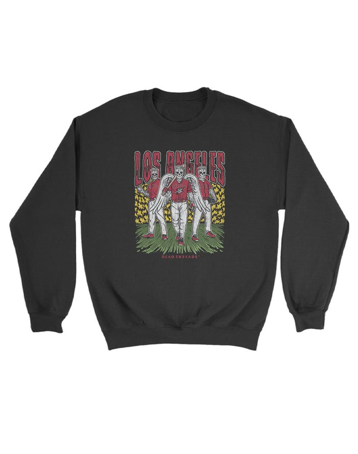 LOS ANGELES “RED” BASEBALL KIDS CREWNECK SWEATSHIRT – Kids clothes – Dead Threads Apparel