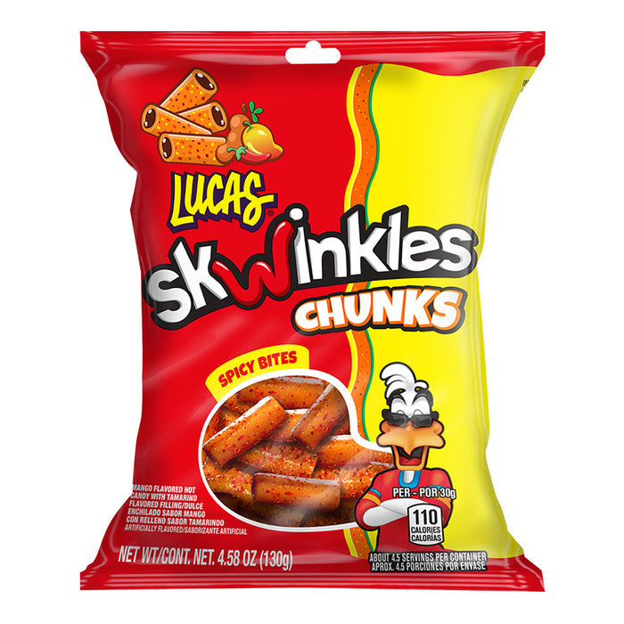 Lucas Spicy Bites Mango Skwinkles Chunks Candy Peg Bag - 12 Count