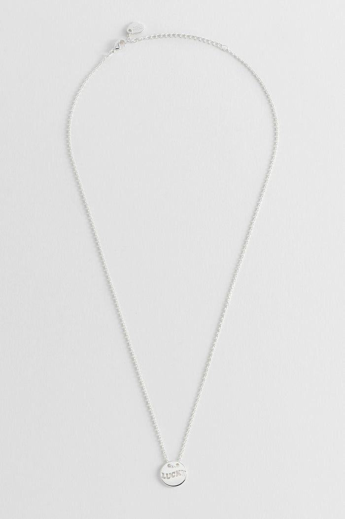 Lucky Cut Out Disc Necklace