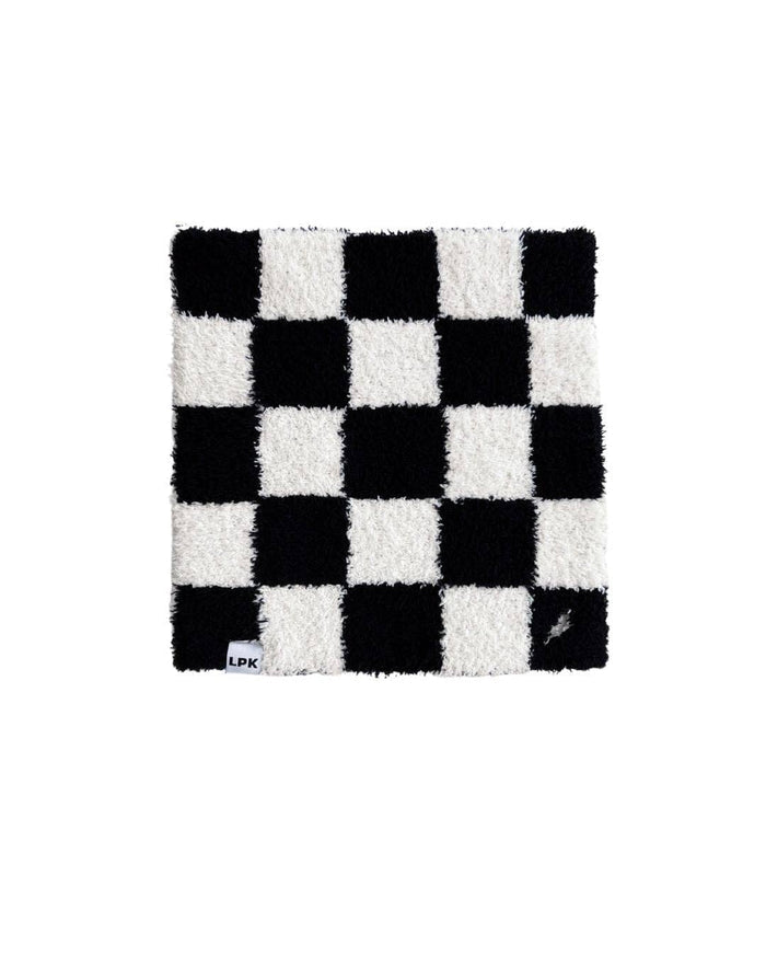 Lucky Panda Kids Lovey - Checkered Plush Black