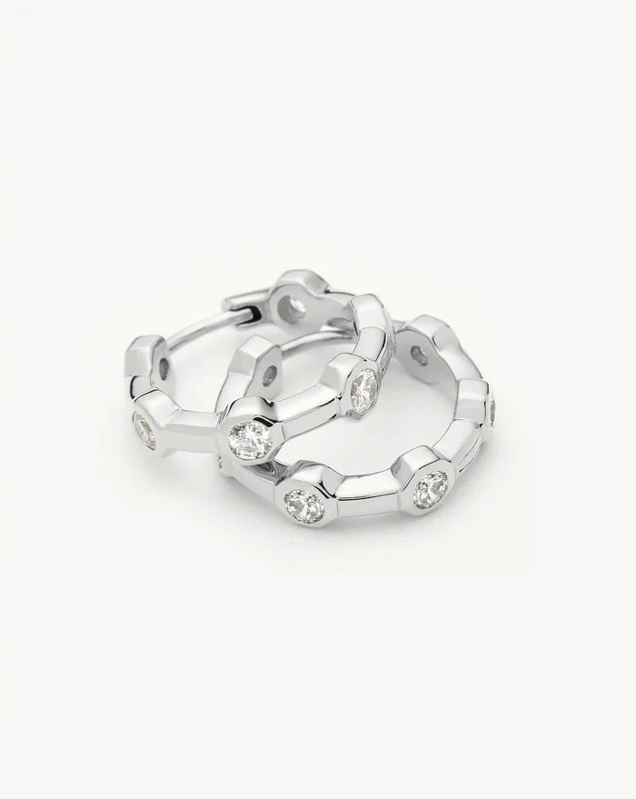 Lucy Williams Tennis Small Hoop Earrings | Silver Plated Earrings Missoma