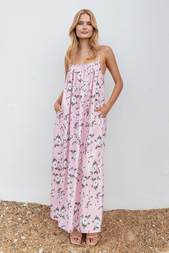 Petal and Pup USA DRESSES Lumina Maxi Dress - Pink Floral (Hold for Amazon)
