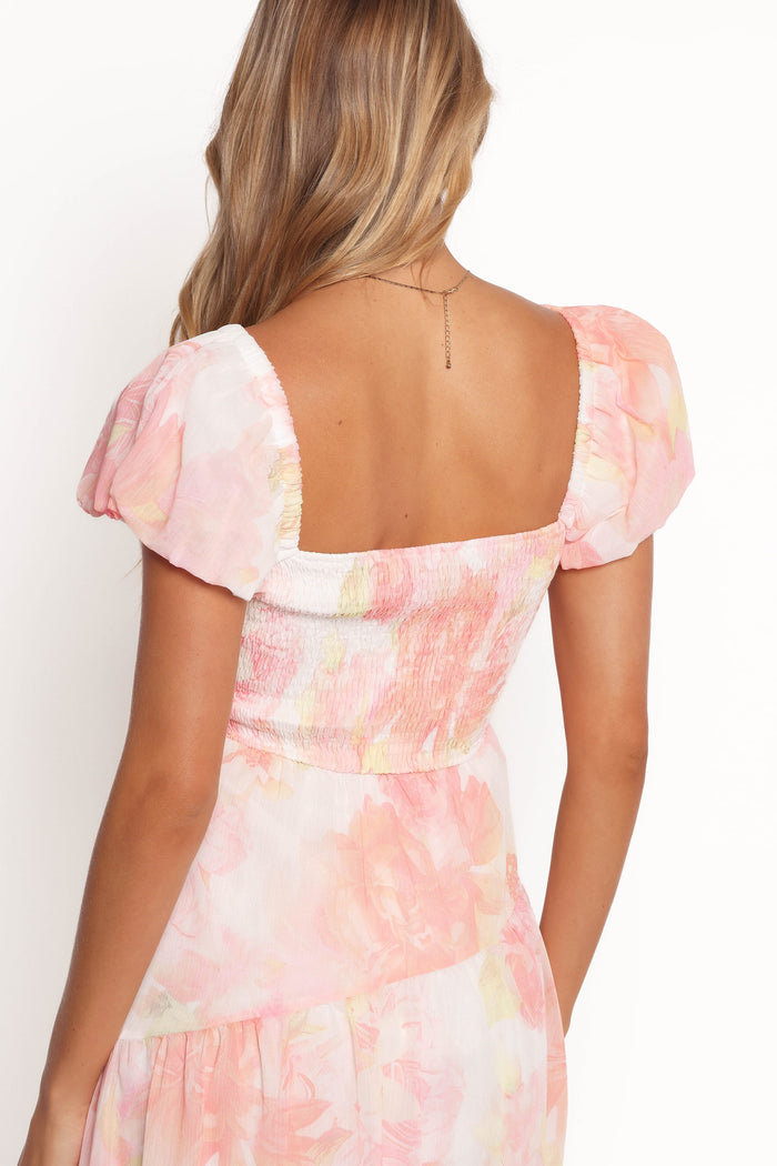 Petal and Pup USA DRESSES Lumis Midi Dress - Peach Floral (Hold for Rack)
