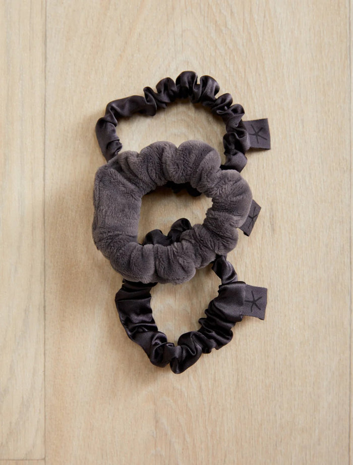 LuxeChic and Silk Scrunchie Set in Carbon
