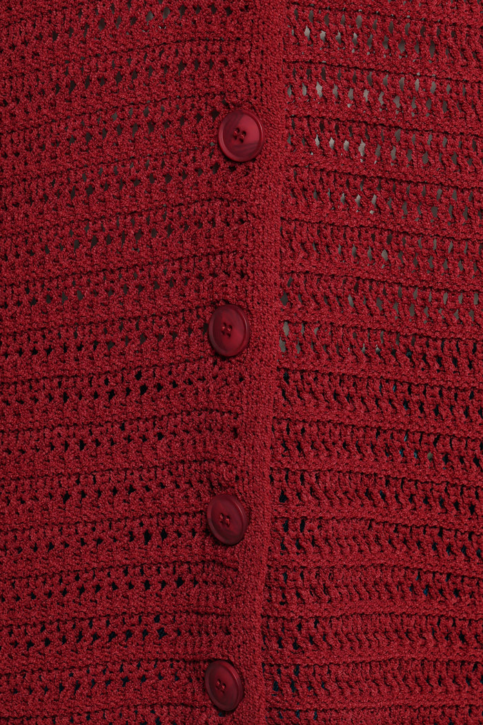 Petal and Pup USA KNITWEAR Lyra Large Collar Cardigan - Burgundy