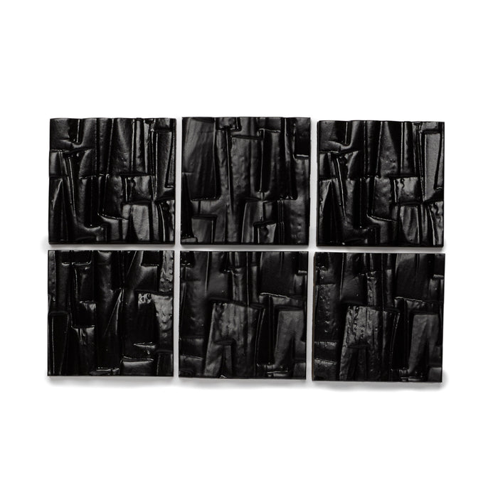 6 Heath Ceramics Stan Bitters ceramic tiles glazed in M34 Museum Black