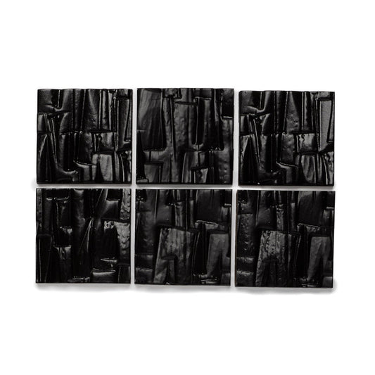 6 Heath Ceramics Stan Bitters ceramic tiles glazed in M34 Museum Black