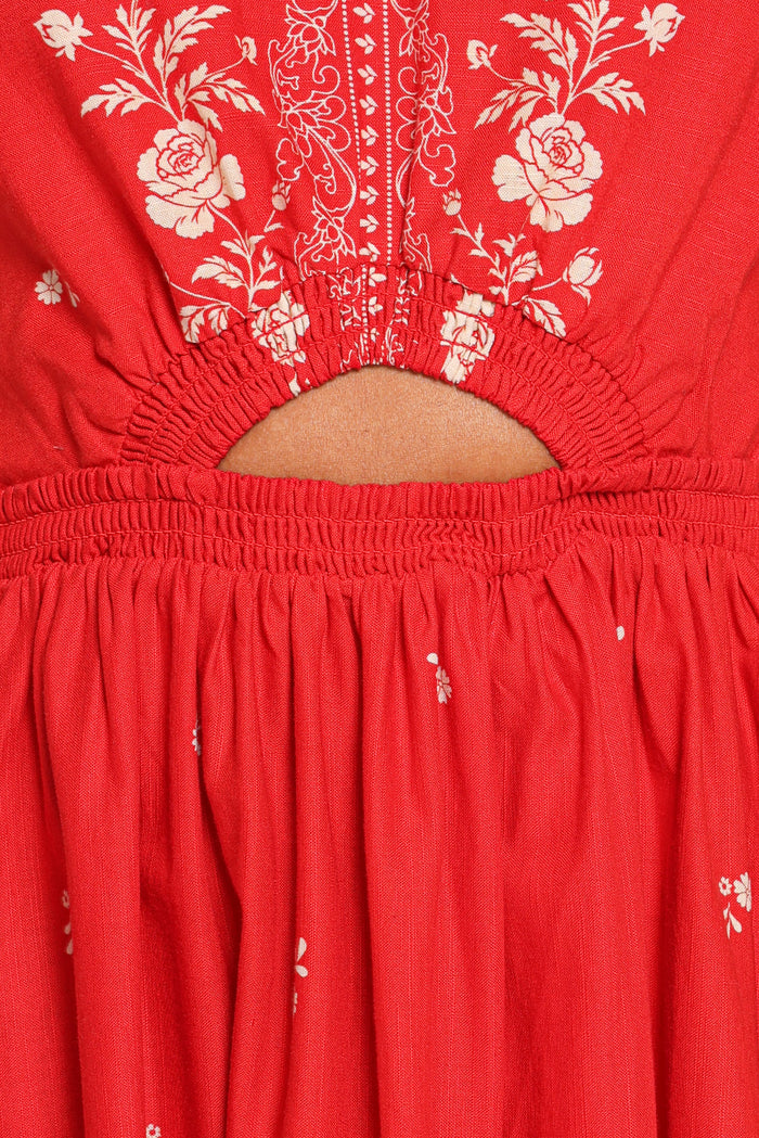 Petal and Pup USA DRESSES Madi Maxi Dress - Red Floral Bandana (Hold for Rack)