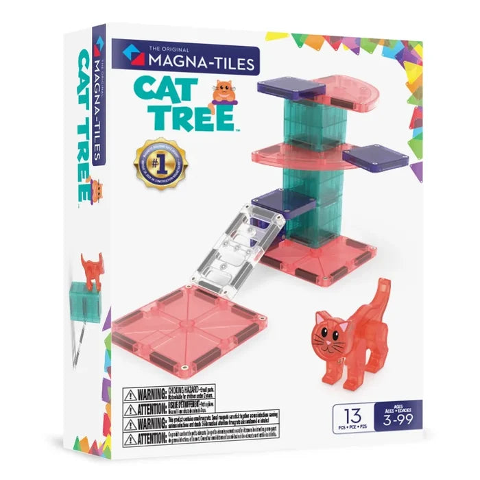 Magna-Tiles Cat Tree - 13 Piece Magnet Block Building Set