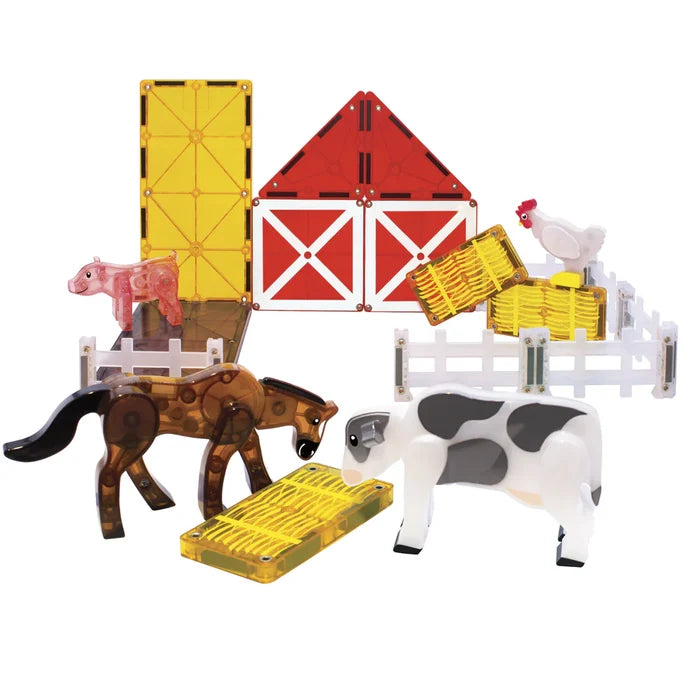 Magna-Tiles Farm Animals - 25 Piece Magnet Block Building Set