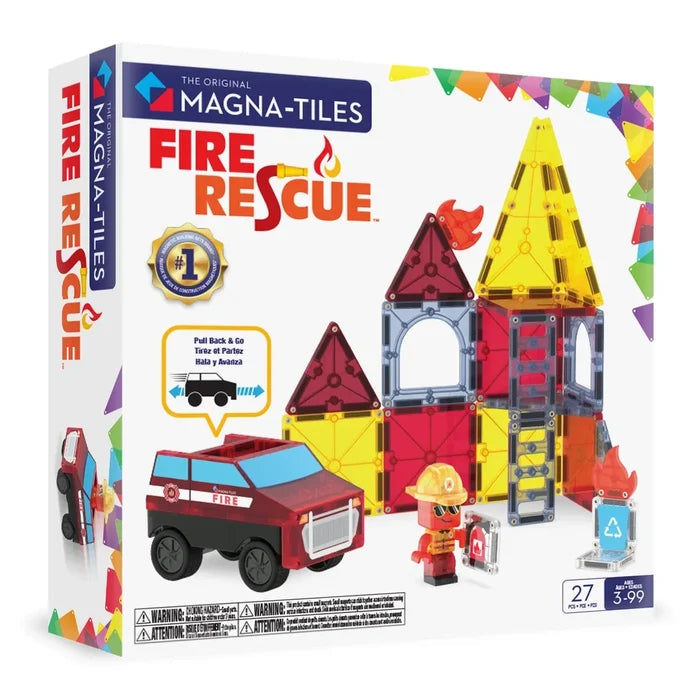 Magna-Tiles Fire Rescue - 27 Piece Magnet Block Building Set