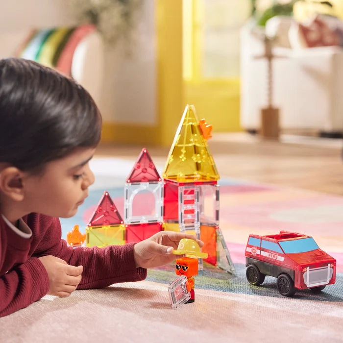 Magna-Tiles Fire Rescue - 27 Piece Magnet Block Building Set