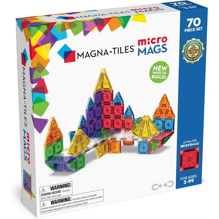 Magna-Tiles microMags - 70 Piece Magnet Block Building Set