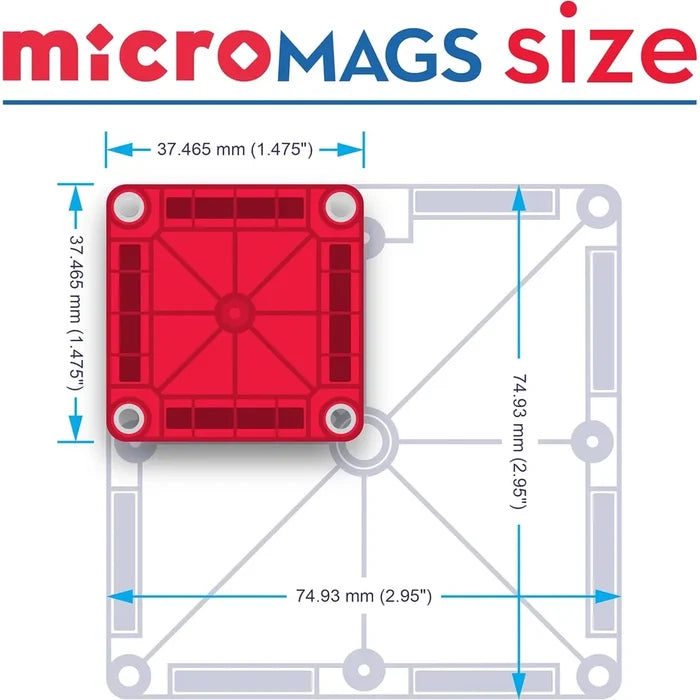 Magna-Tiles microMags - 70 Piece Magnet Block Building Set