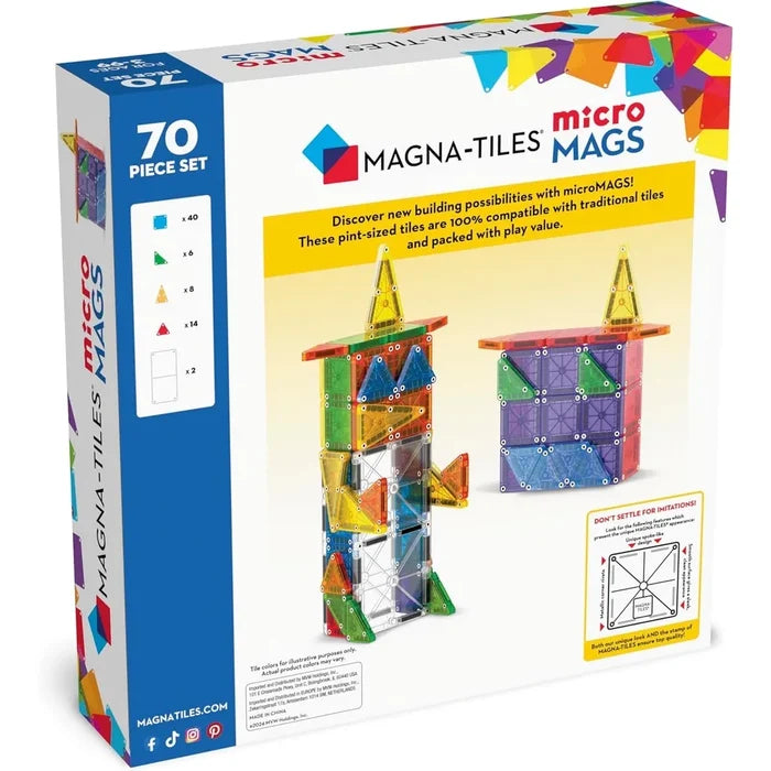 Magna-Tiles microMags - 70 Piece Magnet Block Building Set
