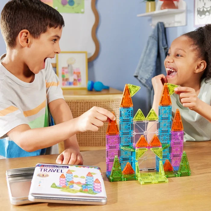 Magna-Tiles microMags Travel Deluxe - 55 Piece Magnet Block Building Set