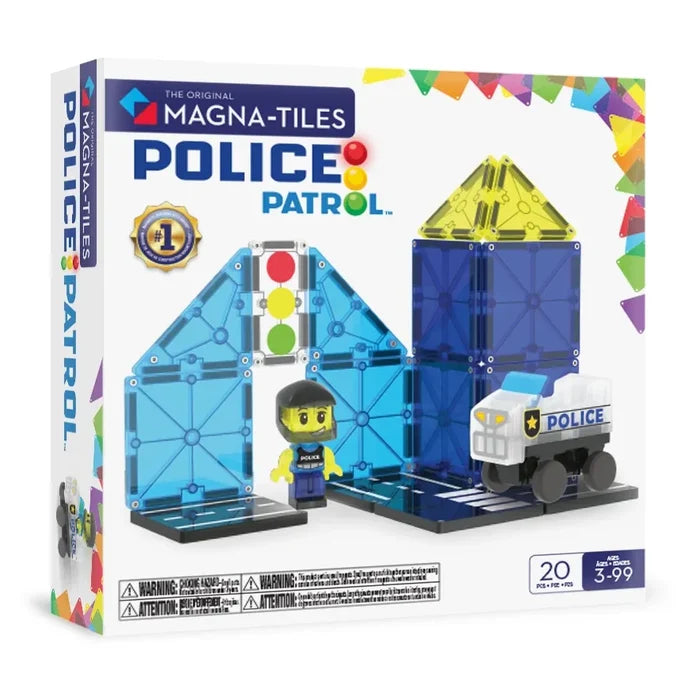 Magna-Tiles Police Patrol - 20 Piece Magnet Block Building Set