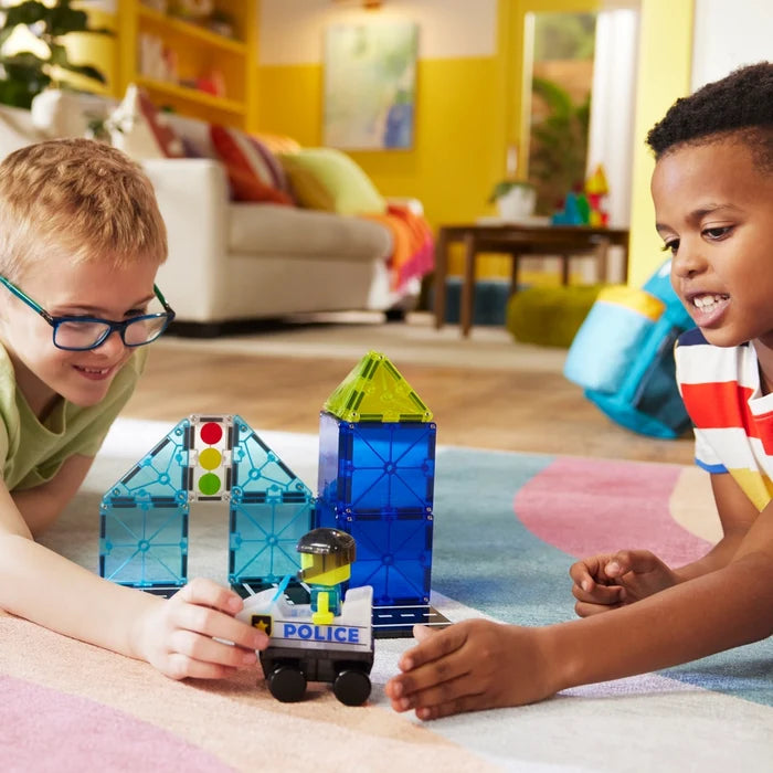 Magna-Tiles Police Patrol - 20 Piece Magnet Block Building Set
