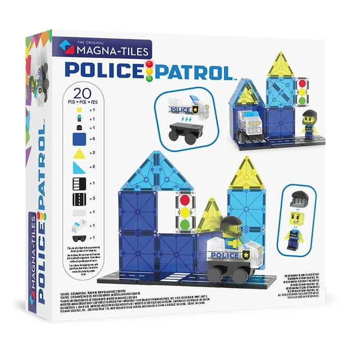 Magna-Tiles Police Patrol - 20 Piece Magnet Block Building Set