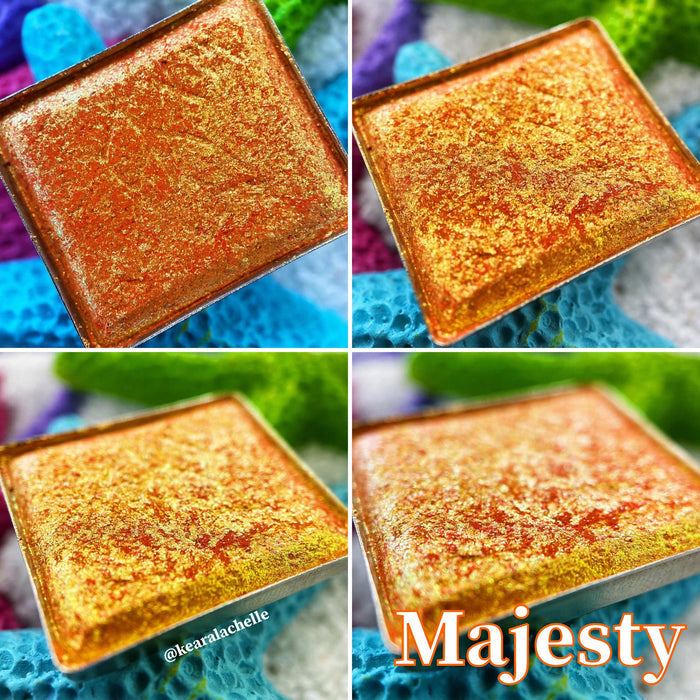 Majesty Vibrant Multichrome Eyeshadow angle shifts gold-green-turquoise