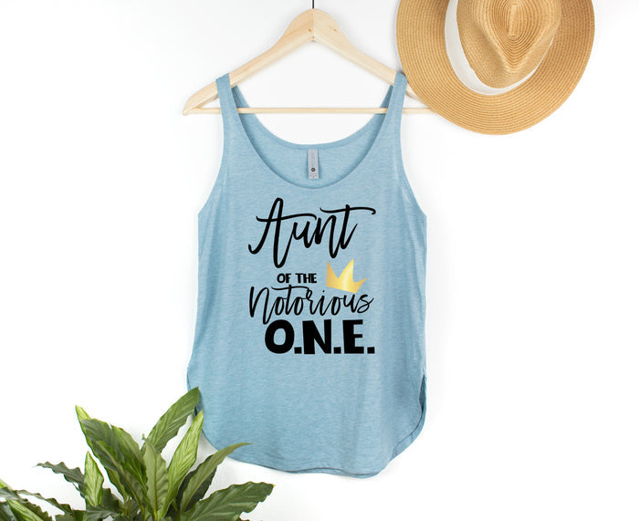 "Mama of the Notorious One" Hip Hop 1st Birthday Themed Women's Tank Top