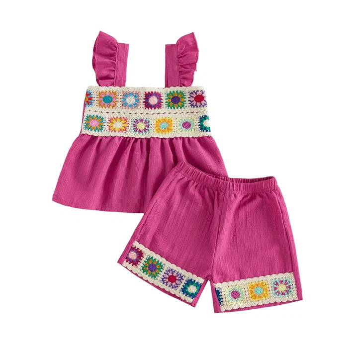 MARINA Pink Crochet Outfit