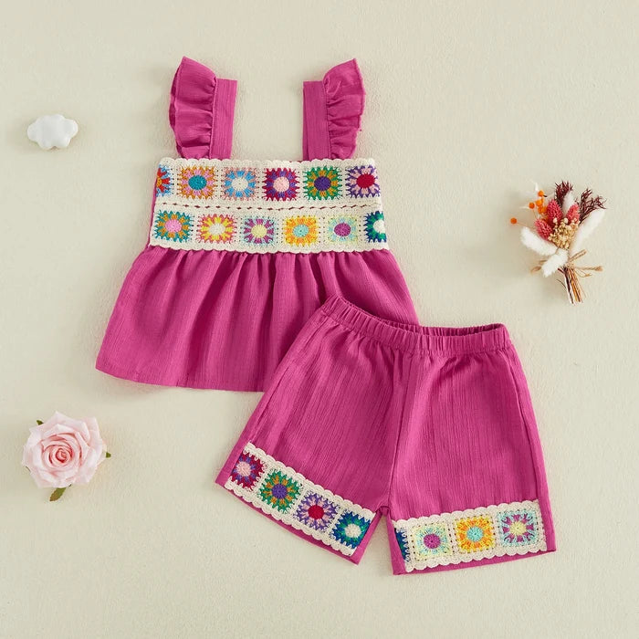 MARINA Pink Crochet Outfit