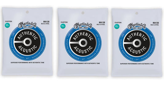 Martin MA130 Authentic Acoustic SP String Set Silk & Steel - (3-Pack)
