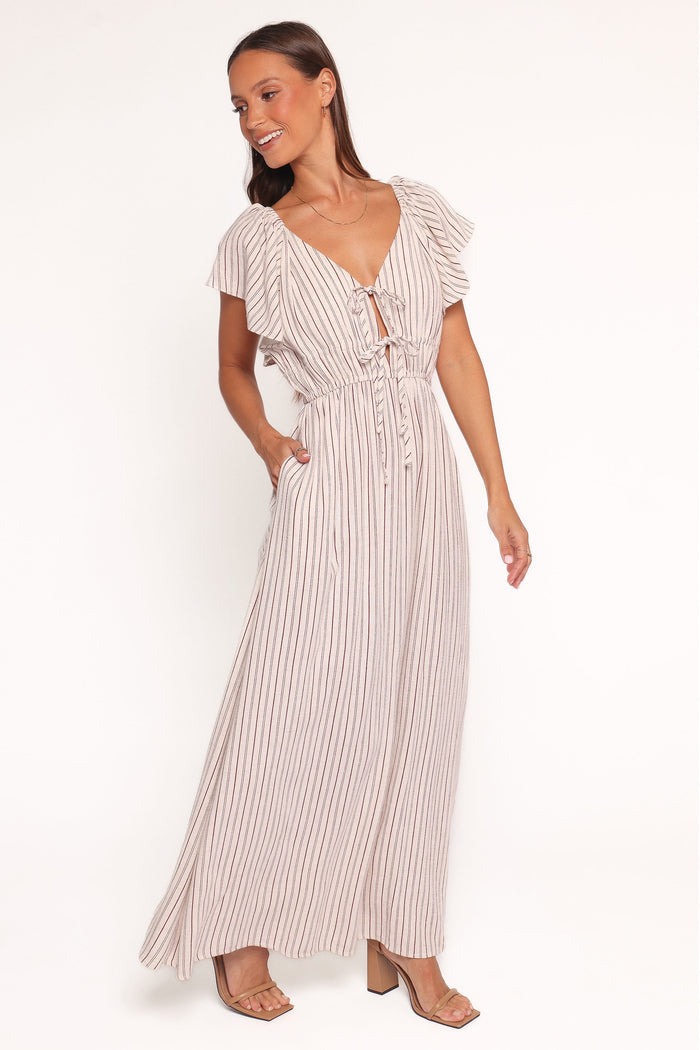 Petal and Pup USA DRESSES Martin Maxi Dress - Cherry Red Stripe