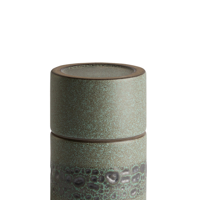 Heath Clay Studio ceramic matchstick holder in shell and hematite detail close-up