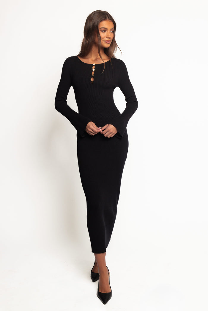 Petal and Pup USA DRESSES Maxwell Knit Maxi Dress - Black