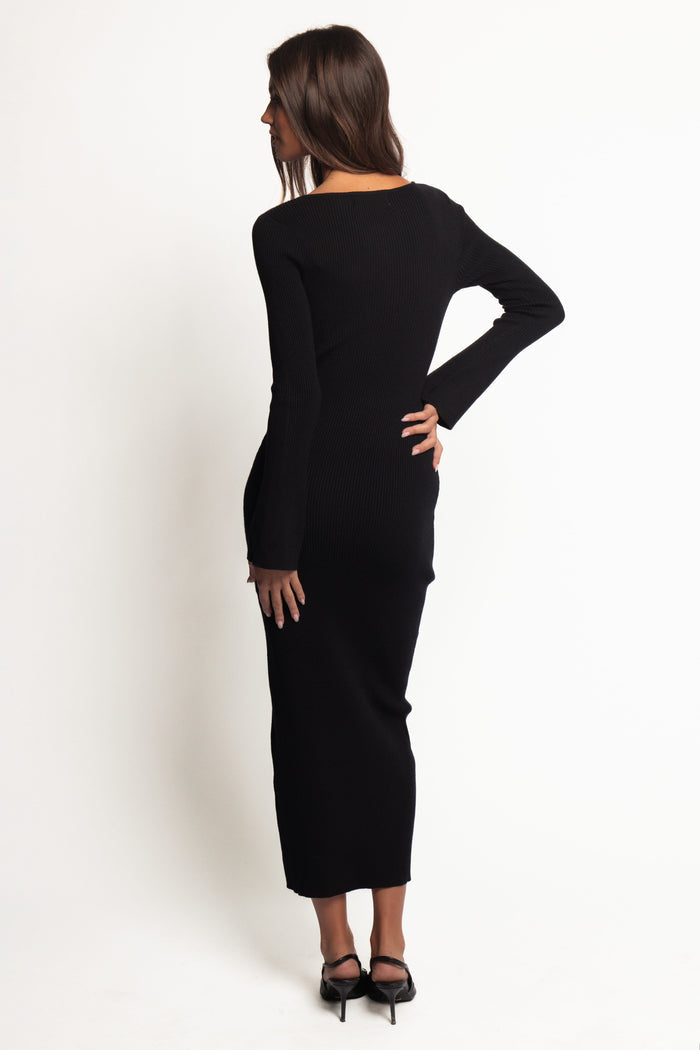 Petal and Pup USA DRESSES Maxwell Knit Maxi Dress - Black