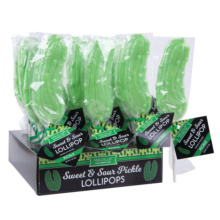 Melville Sweet and Sour Pickle Lollipops - 24 Count
