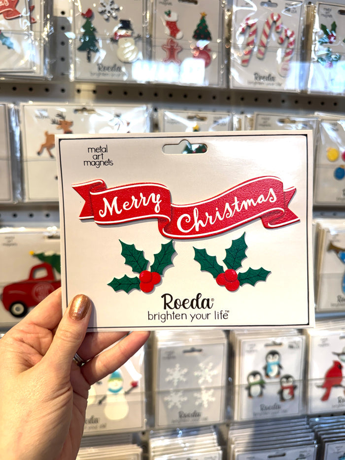 Merry Christmas Banner Magnets S/3