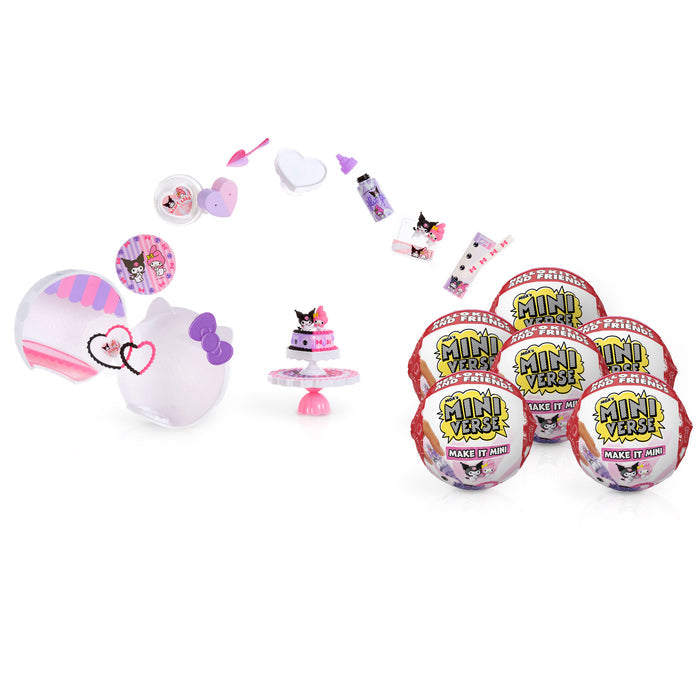 Six Make It Mini Hello Kitty® and Friends balls on a white background