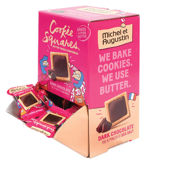 Michel Et Augustin Dark Chocolate Sea Salt Cookie Squares Changemaker - 40 Count