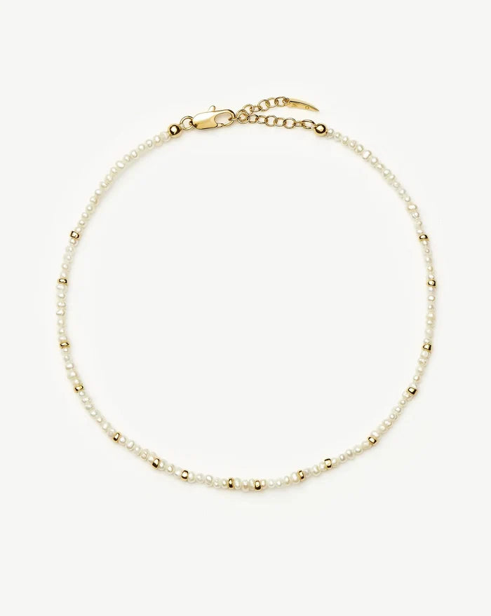 Micro Pearl Beaded Anklet | 18k Gold Plated/Pearl Anklets Missoma