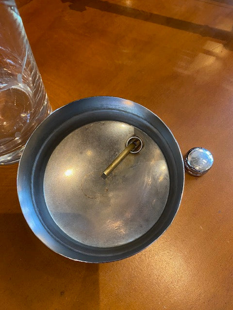 Mid-century Richard Bach Etched Glass Seagull Cocktail Shaker.
