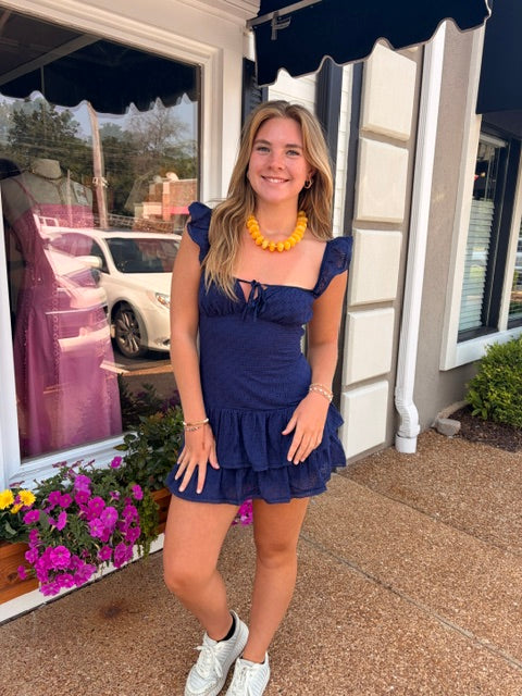 Midnight ruffle dress
