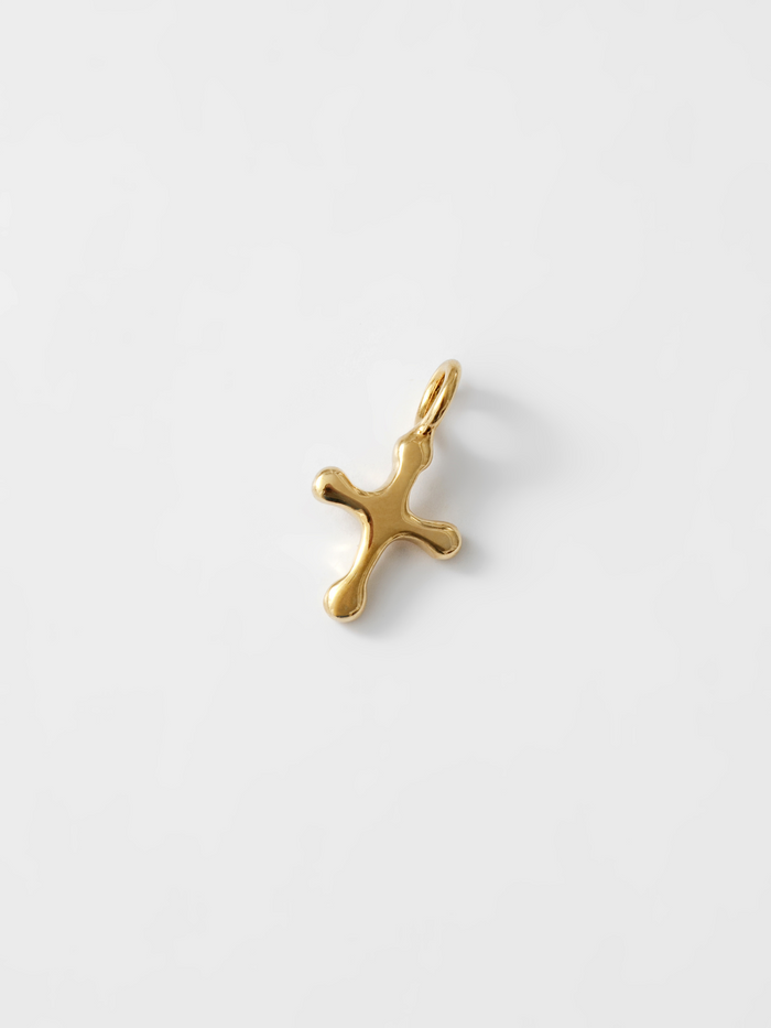 Wolf Circus Mini Cross Charm Necklace Pendant in Gold-Charm-wolfcircus.com