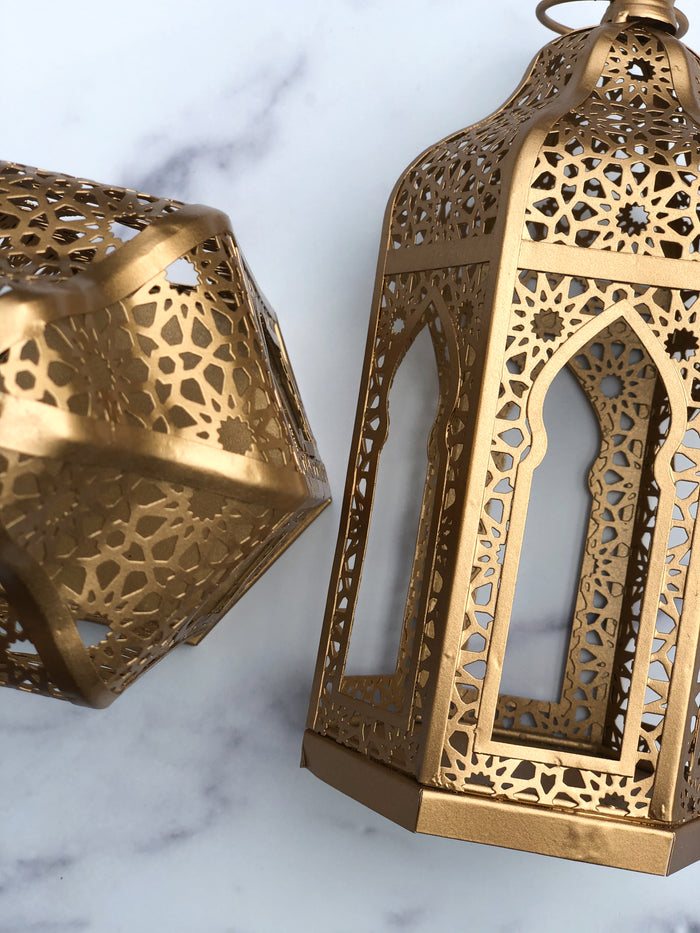 Mini Moroccan Lanterns gold filigree