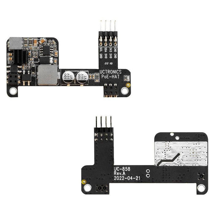 Mini Power over Ethernet (PoE) HAT for Raspberry Pi 4 - No Fan by Uctronics - The Pi Hut