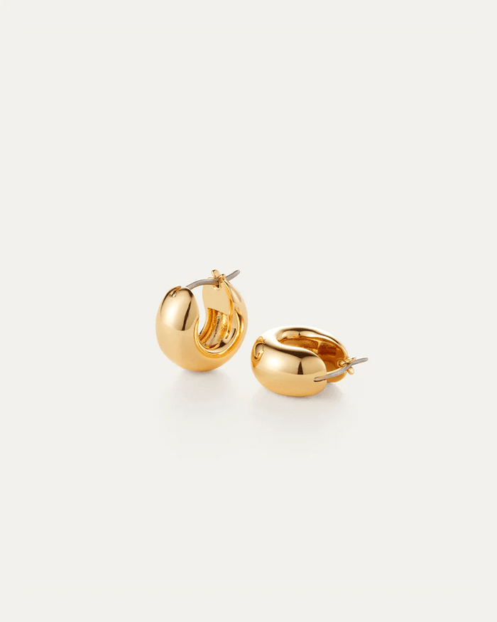 Mini Tome Hoop Earrings in High Polish Gold