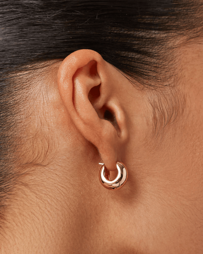 Mini Tome Hoop Earrings in High Polish Gold