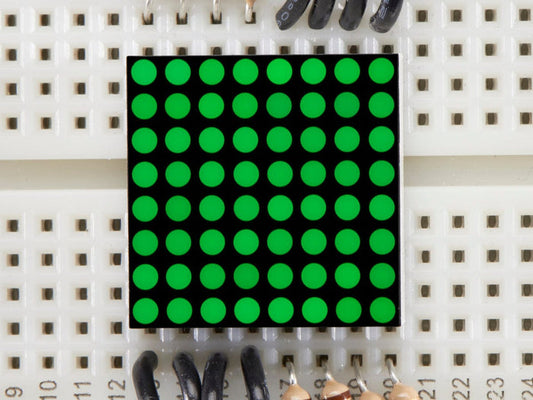 Miniature 0.8" 8x8 Pure Green LED Matrix (KWM-20882CPGB) [Discontinued] by The Pi Hut - The Pi Hut