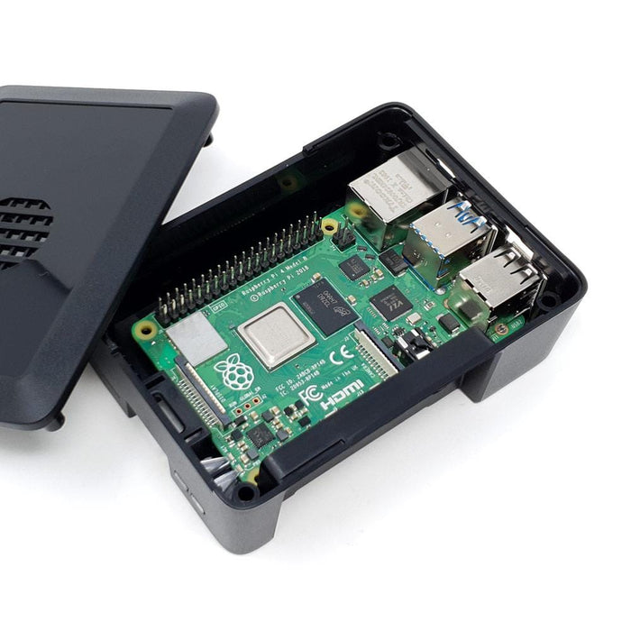 Modular Raspberry Pi 4 Case - Black by The Pi Hut - The Pi Hut