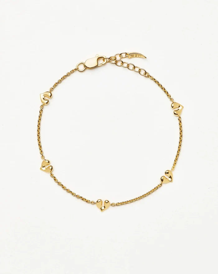 Molten Heart Mini Charm Bracelet | 18k Gold Vermeil Bracelet Missoma