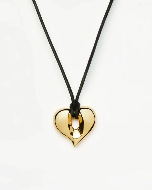 Molten Heart Pendant Cord Necklace | 18k Gold Plated Necklace Missoma