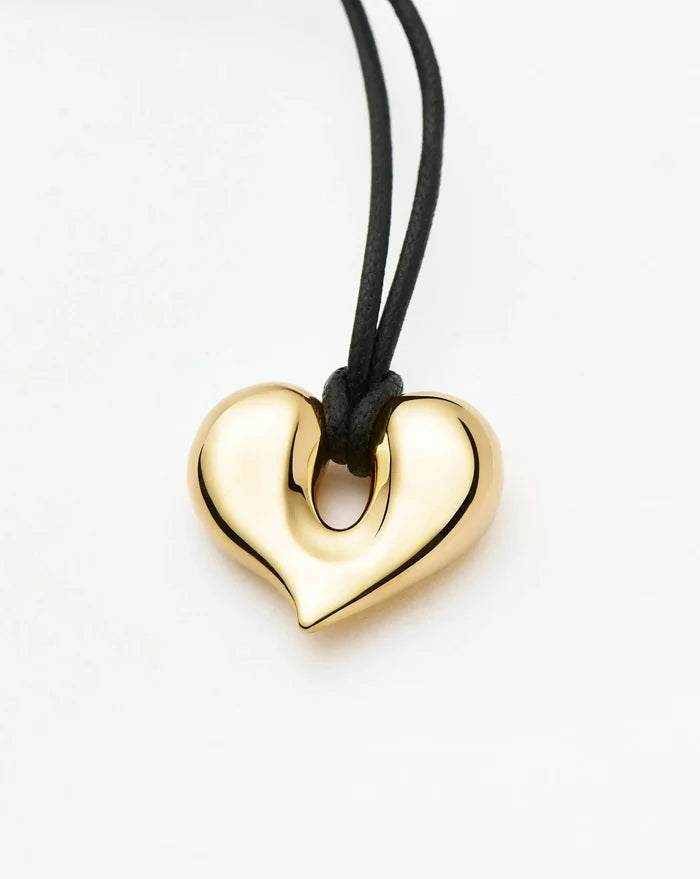 Molten Heart Pendant Cord Necklace | 18k Gold Plated Necklace Missoma