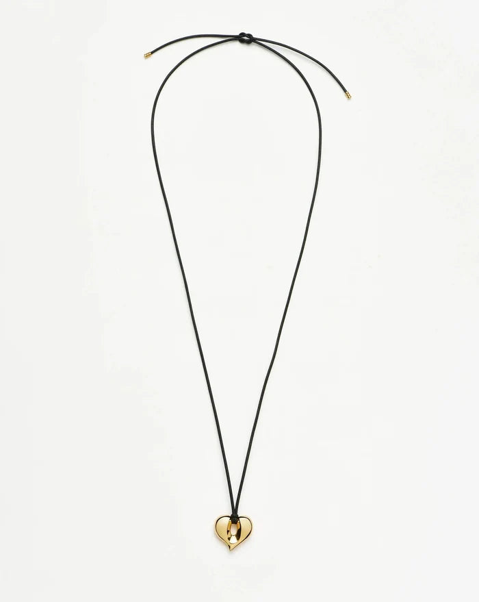 Molten Heart Pendant Cord Necklace | 18k Gold Plated Necklace Missoma